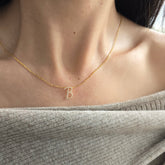 18ct Yellow Gold Natural Diamond Initial B